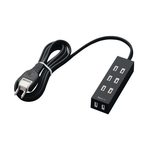 他サイト： エレコム シャッタータップ flecc barra 4個口 2.0m ブラック T-NFL01-2420BK メーカー在庫品の商品画像