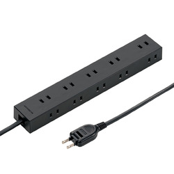 他サイト： サンワサプライ 電源タップ 2P 10個口 強力ネオジムマグネット シャッター付(TAP-2210-1BK) メーカー在庫品の商品画像