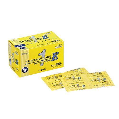 他サイト： オオサキメディカル アルウエッティ(酒精綿) 1枚/包×100包入 oneE 31076 (1箱(100袋入り)) 目安在庫=○の商品画像