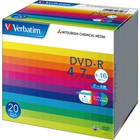 他サイト： Verbatim DVD-R 4.7GB 20枚スリム・IJP白ワイド DHR47JP20V1 目安在庫=○の商品画像