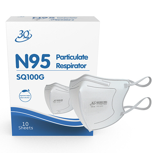 他サイト： クー・メディカル・ジャパン N95微粒子用マスク 1パック(10枚)(SQ100G) 目安在庫=○の商品画像