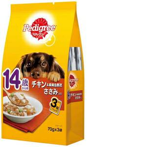 他サイト： 【セット販売】 マースジャパン ペディグリー 14歳から用 チキン野菜ささみ 70g×3袋 (×4セット)の商品画像