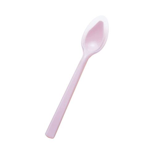他サイト： 口あたりやさしいスプーン 一体深型・大 / KU-07 ピンク 岡部洋食器製作所 (E0164)の商品画像