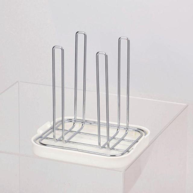 他サイト： パール金属 シンプルストレージ ペットボトル ・グラススタンド ホワイト HB-0495の商品画像