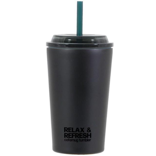 他サイト： パール金属 カフェマグ ストロータンブラーL ブラック HB-6779の商品画像