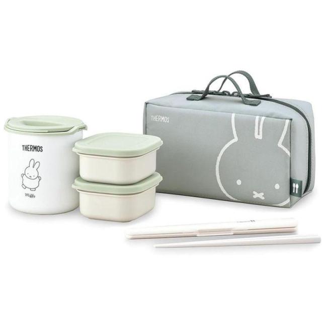 他サイト： 即納在庫品 サーモス 保温弁当箱 セット 専用ポーチ付き ミッフィー グリーン DBQ-256B LTG の商品画像