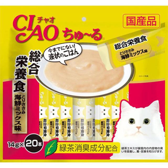 他サイト：  いなばペットフード 猫 スナック SC-200チャオちゅーる20本入り総合栄養食とりささみ海鮮ミックス味 14g×20 の商品画像