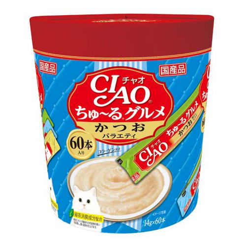 他サイト：  いなば CIAO ちゅーるグルメ かつおバラエティ 14g×60P チャオ ちゅ〜るグルメ の商品画像