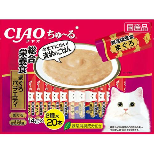 他サイト：  いなば ちゅ~る ちゅーる チャオ 総合栄養食 まぐろ バラエティ 14g×40本 の商品画像