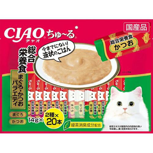 他サイト：  いなば ちゅ~る ちゅーる チャオ 総合栄養食 まぐろ・かつお バラエティ 14g×40本 の商品画像