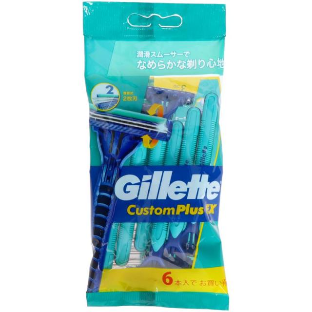 他サイト： ジレット カスタムプラスEX ディスポーザブル首振式 6本入 P&G カミソリ/男性用/使い捨ての商品画像