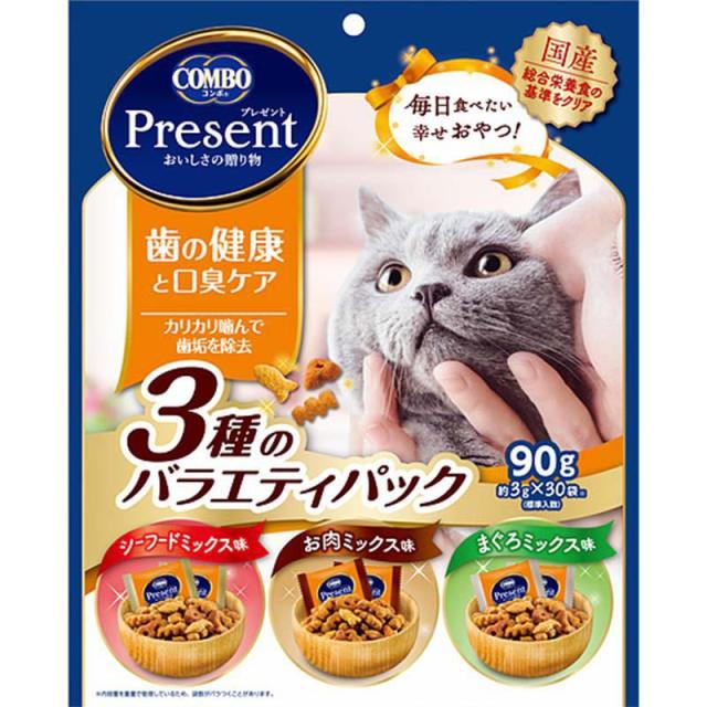 他サイト：  日本ペットフード Cプレゼント猫歯口3種V 猫 スナック 全ステージ 90g の商品画像