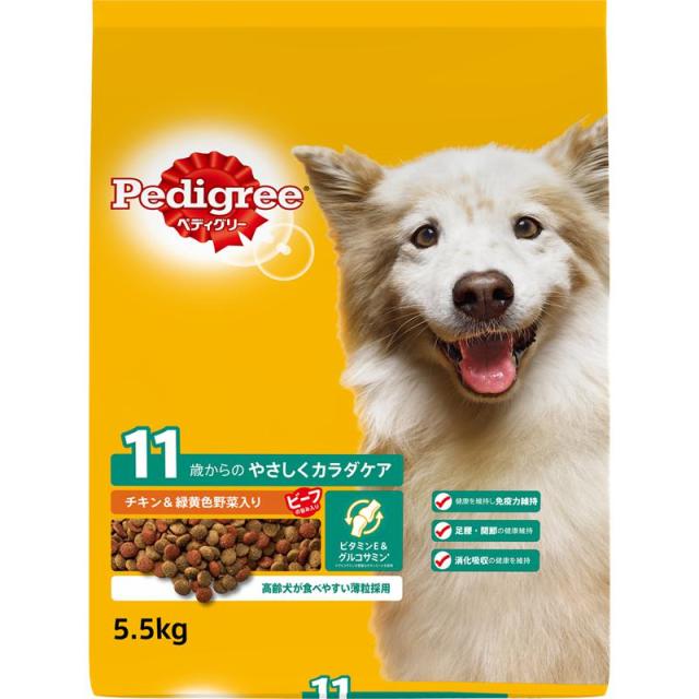 他サイト： ペディグリードライ 11歳からのやさしくカラダケア ヘルシーチキン&緑黄色野菜入り 5.5kg マースジャパンリミテッドの商品画像
