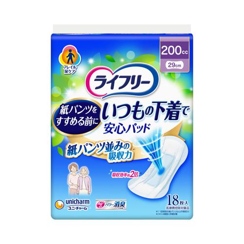 他サイト： ライフリー いつもの下着で安心パッド 200cc / 58462→58114 18枚 ユニ・チャーム (T1120)の商品画像
