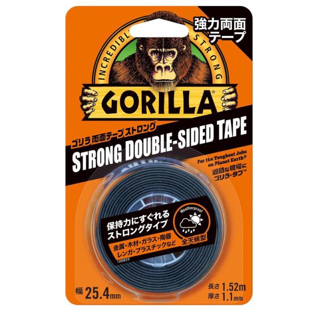 他サイト： ゴリラ両面テープ ストロング ブラック 25.4mm×1.52m 呉工業 (NO.1778)の商品画像