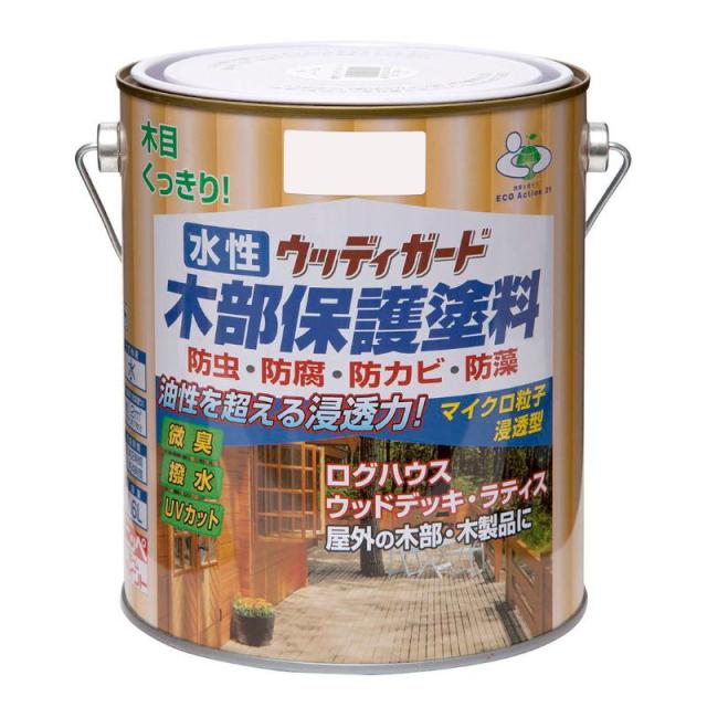 他サイト： ニッペ(Nippe) ペンキ 塗料 水性ウッディガード 01 メープル 1.6L 水性木部保護塗料 ウッドデッキ・ラティス ニッの商品画像
