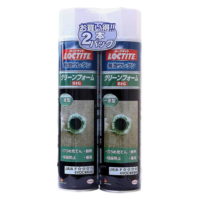 他サイト： ロックタイト 発泡ウレタン グリーンフォーム 570g 2本入り ヘンケルジャパン (DGB-572)の商品画像