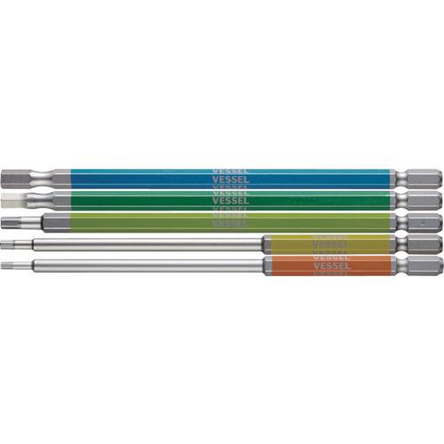 他サイト： ■VESSEL 剛彩ビット 5本組 (片頭ヘックス) アソート150mm〔品番:GS5P32〕【1026697:0】[店頭受取不の商品画像