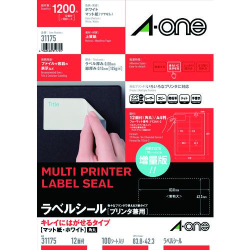 他サイト： ■3M ラベルシール(プリンタ兼用)再剥離12面 (100枚入)〔品番:31175〕【1042016:0】[店頭受取不可]の商品画像
