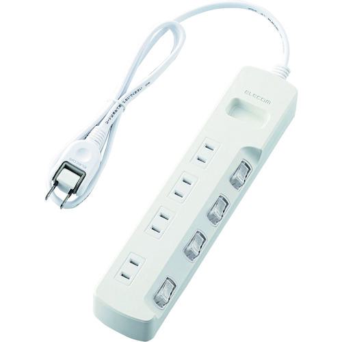 他サイト： ■ELECOM 省エネタップ 個別スイッチ ホコリシャッター付 4個口 1m ホワイト〔品番:TE6A2410WH〕【14757の商品画像