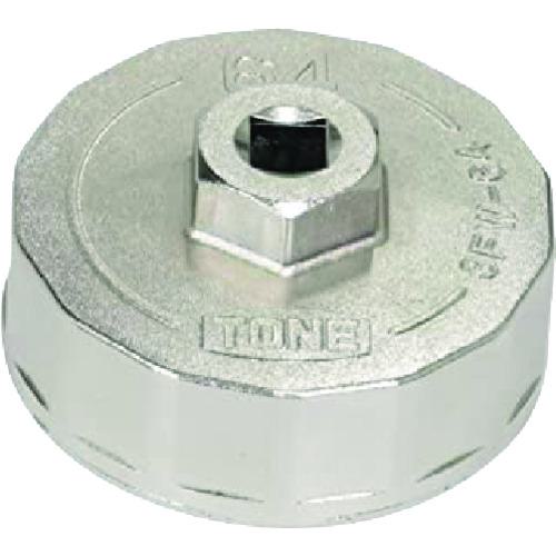 他サイト： ■TONE オイルフィルターレンチ 14角 外径75mm 全高35mm 差込角9.5mm 対辺寸法67mm〔品番:3FW67〕【の商品画像