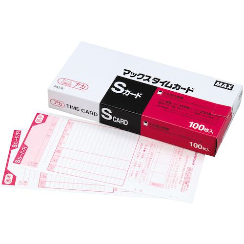 他サイト： ■MAX タイムレコーダ用タイムカード ER-Sカード/R 赤色 100枚入〔品番:ER90780〕【2290000:0】[店頭の商品画像