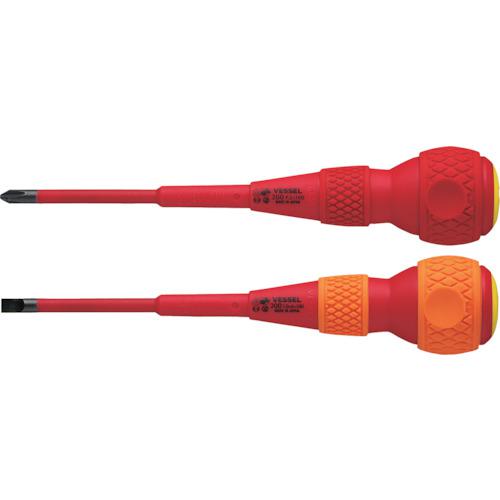 他サイト： ■VESSEL ボールグリップ絶縁ドライバー2本組 +2/-6×100mm 各1本 202PS-1〔品番:202PS1〕【231の商品画像