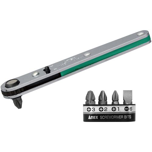 他サイト： ■アネックス ストレート型オフセットラチェットドライバービット5本組〔品番:4255B〕【3272184:0】[店頭受取不可]の商品画像