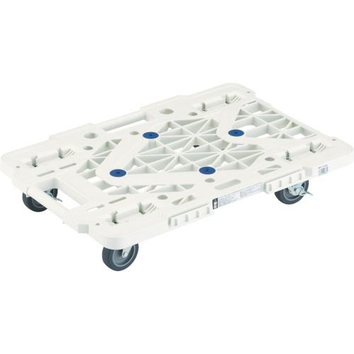 他サイト： ■TRUSCO 樹脂製平台車  ルートバンメッシュタイプ 515X385 4輪自在 ストッパー付 白〔品番:MPK500JSW〕の商品画像