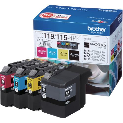 他サイト： ■brother インクカートリッジ LC119/115-4PK 4色パック〔品番:LC1191154PK〕【4343435:0の商品画像