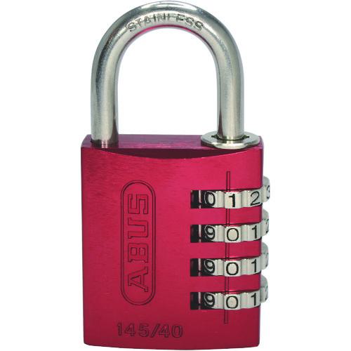 他サイト： ■ABUS ナンバー可変式ステンレスシャックル南京錠 145IB-40 レッド〔品番:145IB40RE〕【4957661:0】の商品画像