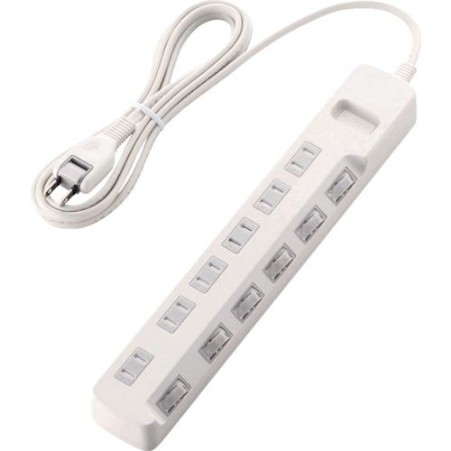 他サイト： ■ELECOM 雷ガードタップ 個別スイッチ シャッター付 6個口 2.5m ホワイト〔品番:TK6A2625WH〕【82186の商品画像