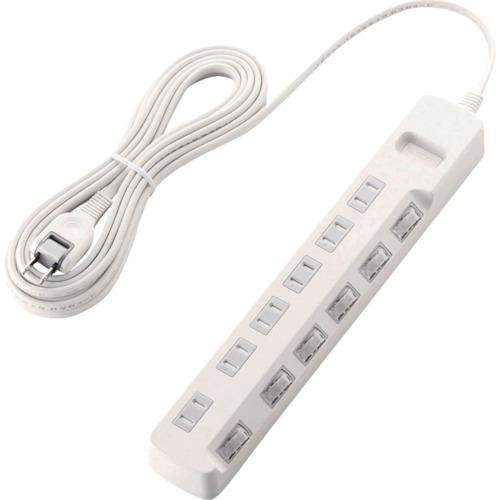 他サイト： ■ELECOM 雷ガードタップ 個別スイッチ シャッター付 6個口 5m ホワイト〔品番:TK6A2650WH〕【8218683の商品画像