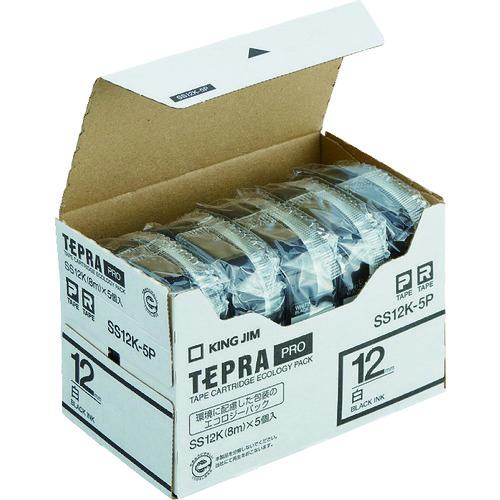 他サイト： ■KING JIM 【純正】「テプラ」PROテープ 12mm エコパック(5個入り)/白ラベル/黒文字 長さ8m〔品番:SS12の商品画像