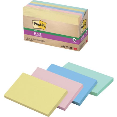 他サイト： ■3M ふせん ポスト・イット ノート 強粘着 75×127mm 90枚×5パッド (450枚入)〔品番:6555SSAP〕【8の商品画像