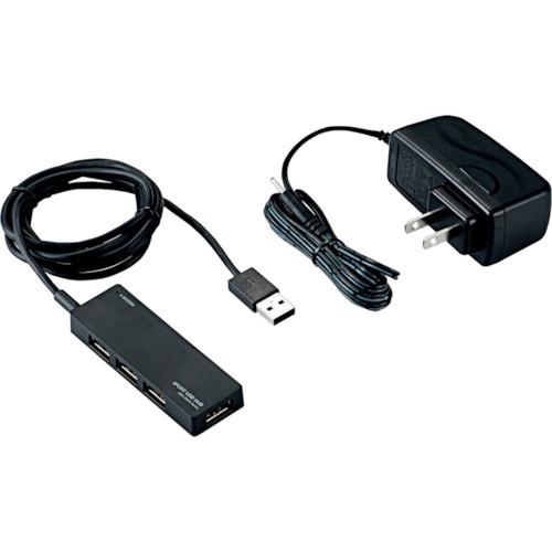 他サイト： ■ELECOM USB2.0HUB ACアダプタ付 セルフパワー 4ポート ブラック〔品番:U2HAN4SBK〕【8590580の商品画像
