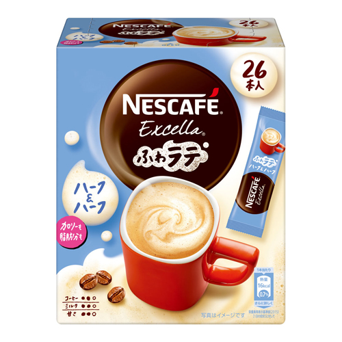他サイト： [ネスレ]ネスカフェ エクセラ ふわラテ ハーフ&ハーフ 26本入の商品画像