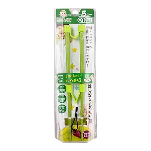 他サイト： ののじ はじめてのちゃんと箸 S 18cm グリーンの商品画像