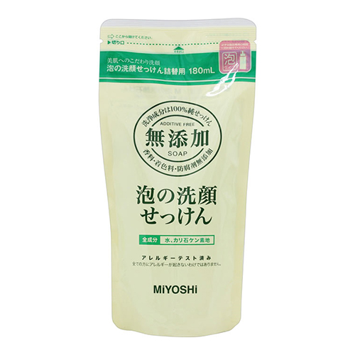 他サイト： [ミヨシ石鹸]無添加 泡の洗顔せっけん 詰替え 180mlの商品画像