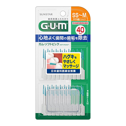他サイト： [サンスター]GUM(ガム) ソフトピック SS〜Mサイズ (やや細いタイプ) 40本入の商品画像