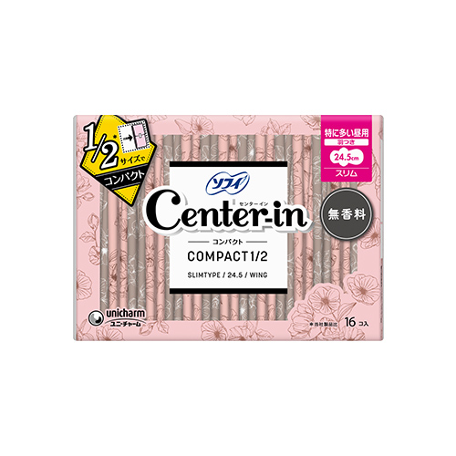 他サイト： [ユニチャーム]センターインコンパクト 1/2 無香料 特に多い昼用 16枚入の商品画像