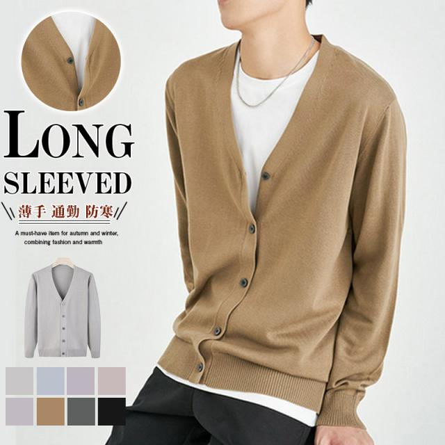 カシミア入り送料込】男性用 長袖前あきシャツ カシミア50％海島綿50
