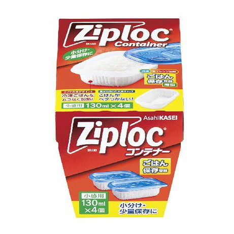 他サイト： 【単品1個セット】ジップロック コンテナー ごはん保存容器 小盛用 4個入 旭化成ホームプロダクツ(株)(代引不可)の商品画像