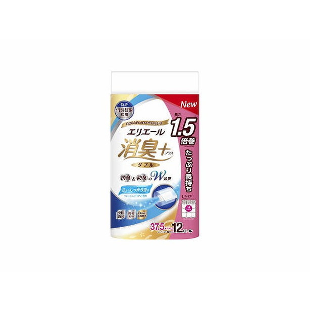 他サイト： 【単品1個セット】エリエール消臭+トイレットティシュー芯からしっかり香るフレッシュクリアの香りたっぷり長持ち12R(ダブル) 大の商品画像