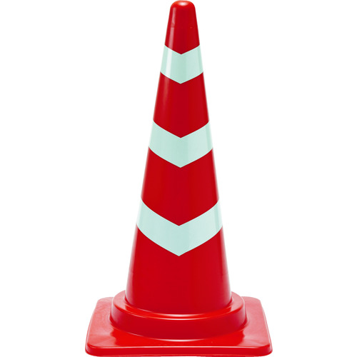 他サイト： TRUSCO トラスコ 反射テープ付安全コーン 幅380mmX高さ700mm レッド テープ3段 TCCRHTの商品画像