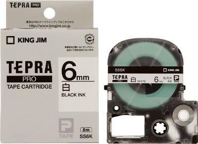 他サイト： キングジム テプラPROテ−プカ−トリッジ 白に黒文字【SS-6K】(OA・事務用品・ラベル用品)の商品画像