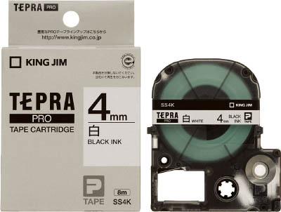 他サイト： キングジム テプラPROテ−プカ−トリッジ 白に黒文字【SS-4K】(OA・事務用品・ラベル用品)の商品画像