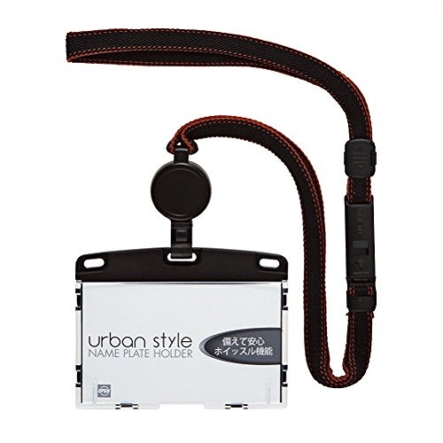 他サイト： オープン リール式吊り下げ名札 NU-4P-BKの商品画像