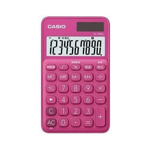 他サイト： カシオ 電卓 10桁 (ビビッドピンク)CASIO カラフル電卓 手帳タイプ SL-300C-RDの商品画像