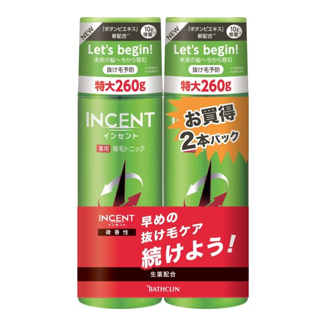 他サイト： インセント薬用育毛トニック 微香性シトラスリーフの香り 医薬部外品 260g×2本 男性向け 育毛剤の商品画像